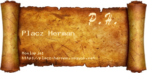 Placz Herman névjegykártya